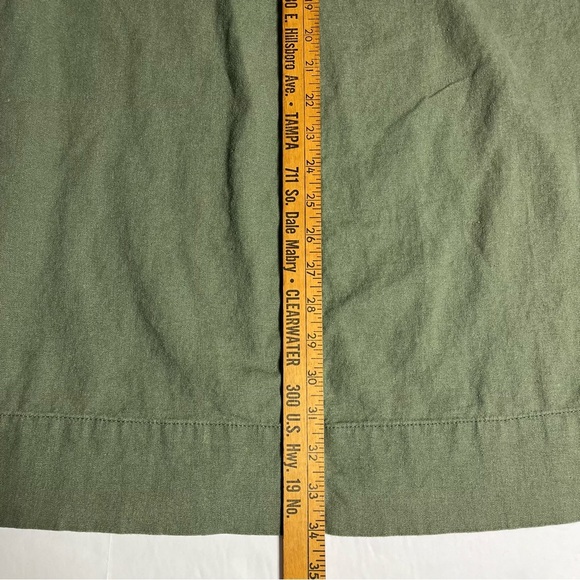 Briggs Linen Blend Sleeveless Ruffle V-neck Dress Women’s Sz XXL Olive Pockets - Picture 7 of 8